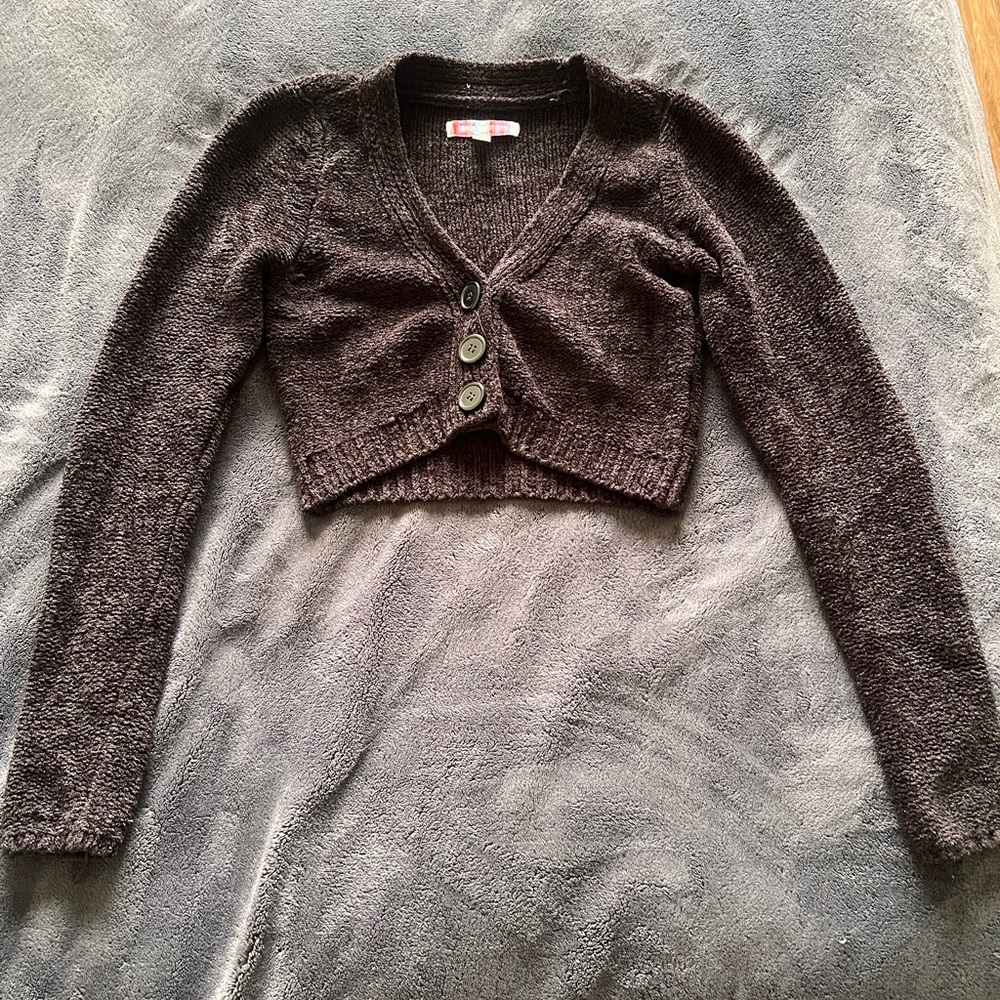 Balletcore Black knitted cropped sweater urban outfitters